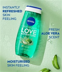 ژل دوش آلوئه ورای نیوا Nivea Love Adventure حجم 250 میلی لیتر