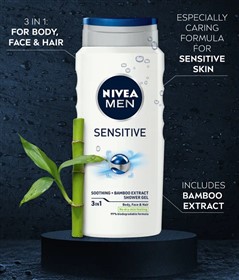 ژل دوش پوست حساس آقایان نیوا Nivea Men Sensitive حجم 250 میلی لیتر