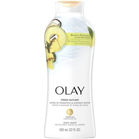 شامپو بدن روشن کننده آناناس و نارگیل اولی Olay Pineapple Coconut حجم 650 میلی لیتر