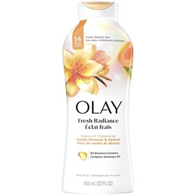شامپو بدن روشن کننده وانیل و زردآلو اولی Olay Vanilla Apricot حجم 650 میلی لیتر