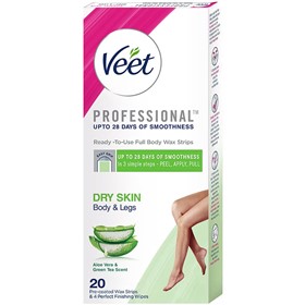 نوار موبر بدن ورقه ای ویت مخصوص پوست های خشک Veet Wax Strip Dry Skin بسته 20 عددی