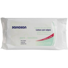 دستمال مرطوب پوست حساس کودک سانوسان Sanosan Lotion Care بسته 64 عددی