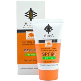 کرم ضد آفتاب بژ طبیعی آدرا ADRA SPF60 Natural Beige حجم 50 میلی لیتر