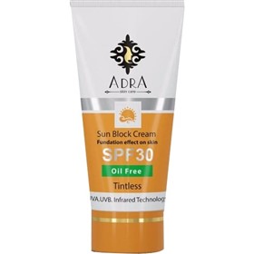 کرم ضدآفتاب بی رنگ آدرا Adra SPF30 Tintless حجم 50 میلی لیتر