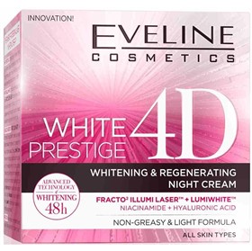 کرم روشن کننده شب اولاین وایت پرستیژ Eveline White Prestige 4D حجم 50 میلی لیتر