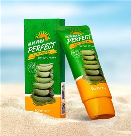 کرم ضدآفتاب و تسکین دهنده آلوئه ورای فارم استی Farm Stay Aloe Vera وزن 70 گرم