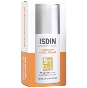 ضدآفتاب و ضد پیری ایزدین مجیک ریپیر فیوژن واتر Isdin Magic Repair SPF50 حجم 50 میلی لیتر