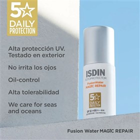 ضدآفتاب و ضد پیری ایزدین مجیک ریپیر فیوژن واتر Isdin Magic Repair SPF50 حجم 50 میلی لیتر