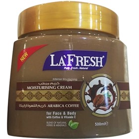 کرم مرطوب کننده قهوه عربیکا لافرش Lafresh Coffee حجم 500 میلی لیتر