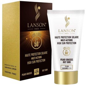 فلویید ضدآفتاب لانسون SPF 50 رنگ کاراملی مخصوص پوست های چرب LANSON Multi Action