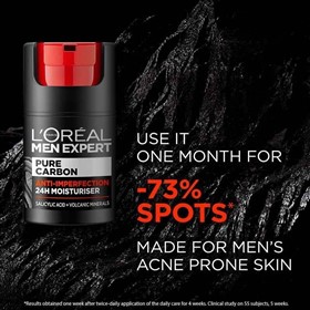 کرم ضد جوش و مرطوب کننده پوست چرب آقایان لورال Loreal Pure Carbon حجم 50 میلی لیتر