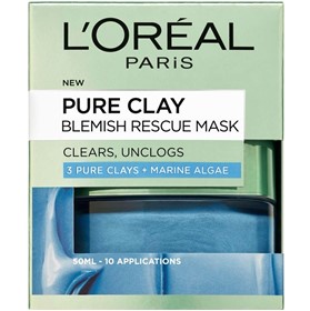 ماسک ضد جوش و تصفیه کننده خاک رس و جلبک لورال LOreal Pure Clay Blemish حجم 50 میلی لیتر