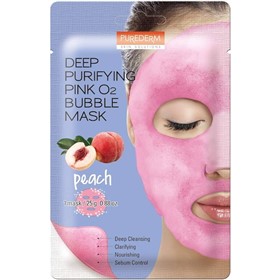 ماسک تصفیه کننده صورت اکسیژن و هلو پیوردرم Purederm Pink O2 Peach