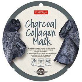 ماسک ورقه ای ذغال بامبو و کلاژن پیوردرم Purederm Charcoal Collagen