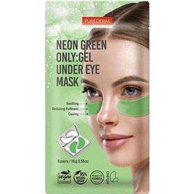 ماسک ضد پف و تسکین دهنده زیر چشم پیوردرم Purederm Neon Green بسته 12 عددی