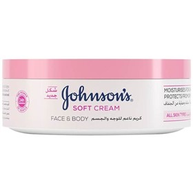 کرم مرطوب کننده صورت و بدن جانسون Johnsons Soft Cream حجم 200 میلی لیتر