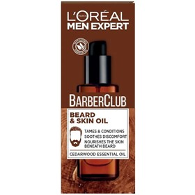 روغن مغذی ریش و پوست لورال باربر کلاب LOreal Beard Skin Oil حجم 30 میلی لیتر