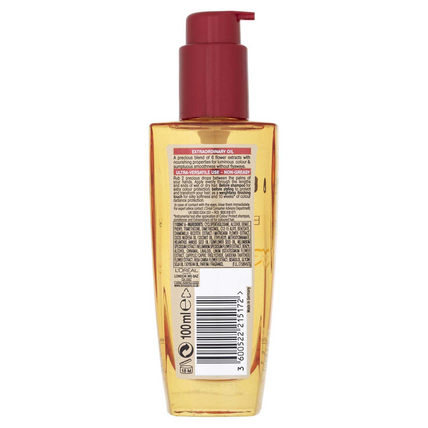 سرم روغن های مغذی موهای رنگ شده لورال LOreal Extraordinary حجم 100 میلی ...