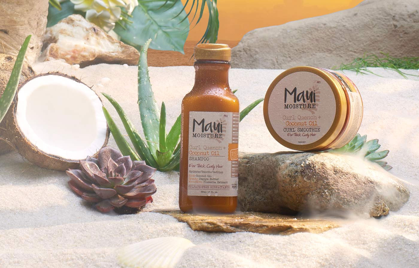 شامپو آبرسان و ضدوز موهای ضخیم و فر روغن نارگیل مائوئی مویسچر Maui