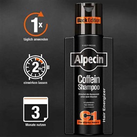 شامپو تقویت کننده و ضدریزش کافئین آلپسین بلک Alpecin C1 Black حجم 250 میلی لیتر