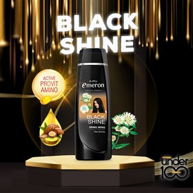 شامپو درخشان کننده موهای مشکی امرون Emeron Black Shine حجم 340 میلی لیتر