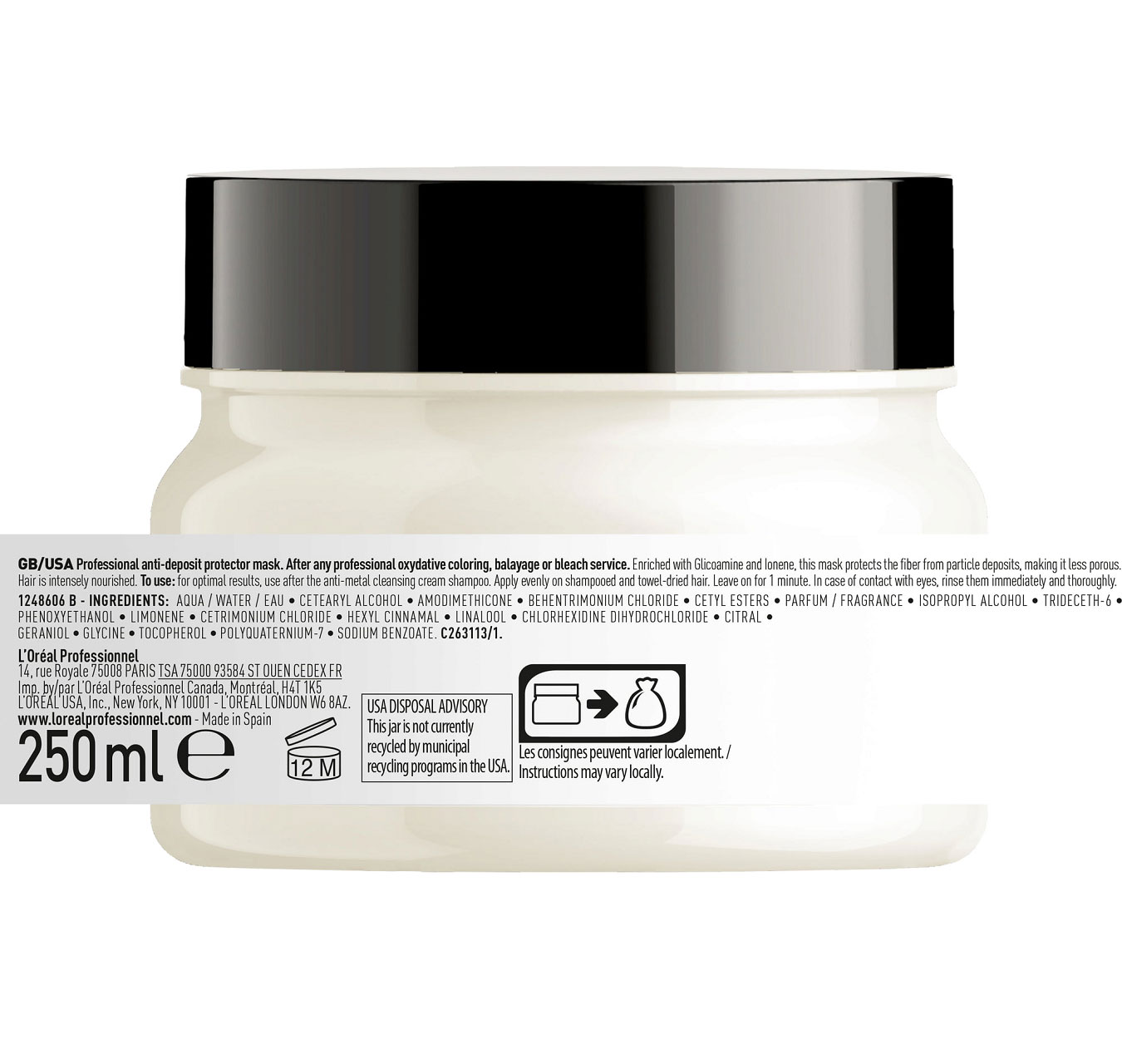 ماسک موی سم زدای فلزات لورال متال دیتوکس LOreal Metal Detox حجم 250 ...