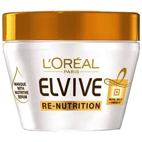 ماسک مغذی موهای خشک و کدر لورال LOreal Elvive Re Nutrition حجم 300 میلی لیتر