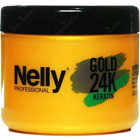 ماسک کراتینه مغذی موی نلی گلد Nelly Professional Keratin Gold 24Kحجم 500 میلی لیتر