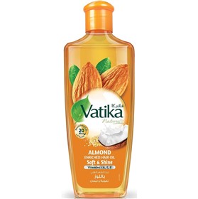 روغن موی نرم کننده و درخشان کننده بادام واتیکا Vatika Almond Soft Shine حجم 300 میلی لیتر