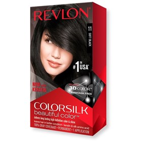 کیت رنگ موی بدون آمونیاک رولون شماره 11 مشکی ملایم Revlon Colorsilk