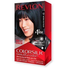 کیت رنگ موی بدون آمونیاک رولون شماره 12 مشکی پرکلاغی طبیعی Revlon Colorsilk