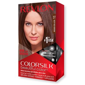 کیت رنگ موی بدون آمونیاک رولون شماره 27 قهوه ای کامل عمیق Revlon Colorsilk