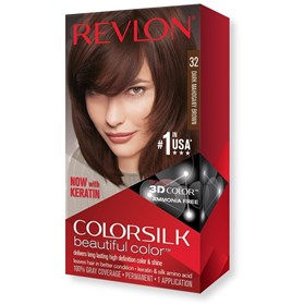 کیت رنگ موی بدون آمونیاک رولون شماره 32 قهوه ای ماهاگونی تیره Revlon Colorsilk