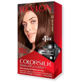 کیت رنگ موی بدون آمونیاک رولون شماره 33 قهوه ای ملایم تیره Revlon Colorsilk