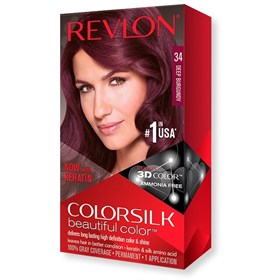 کیت رنگ موی بدون آمونیاک رولون شماره 34 کبود عمیق Revlon Colorsilk