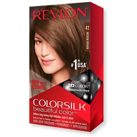 کیت رنگ موی بدون آمونیاک رولون شماره 41 قهوه ای متوسط Revlon Colorsilk
