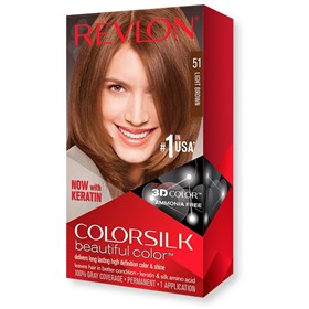 کیت رنگ موی بدون آمونیاک رولون شماره 51 قهوه ای روشن Revlon Colorsilk
