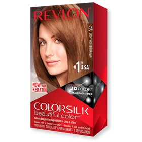 کیت رنگ موی بدون آمونیاک رولون شماره 54 قهوه ای طلایی روشن Revlon Colorsilk