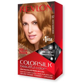 کیت رنگ موی بدون آمونیاک رولون شماره 57 قهوه ای طلایی خیلی روشن Revlon Colorsilk