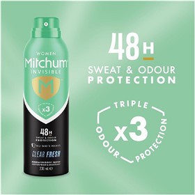 اسپری ضدتعریق میچام اینویزیبل Mitchum Invisible Clear Fresh حجم 200 میلی لیتر