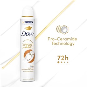 اسپری ضدتعریق نارگیل و گل یاس داو Dove Advanced Coconut حجم 250 میلی لیتر
