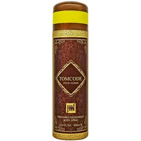 اسپری خوشبوکننده بدن جکوین رایحه عطر مردانه تام فورد Tomcode حجم 200 میلی لیتر