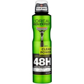 اسپری ضدتعریق لورال کلین پاور LOreal Men Expert Clean Power حجم 250 میلی لیتر