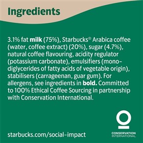 نوشیدنی قهوه لاته استارباکس Starbucks Caffe Latte حجم 220 میلی لیتر
