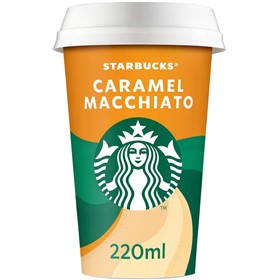 نوشیدنی قهوه کارامل استارباکس Caramel Macchiato حجم 220 میلی لیتر