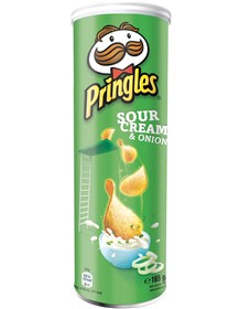 چیپس خامه ترش و پیاز پرینگلز Pringles Sour Cream and Onion وزن 165 گرم